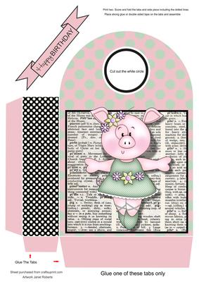 Ballerina Pig Dictionary Large Gift Bag