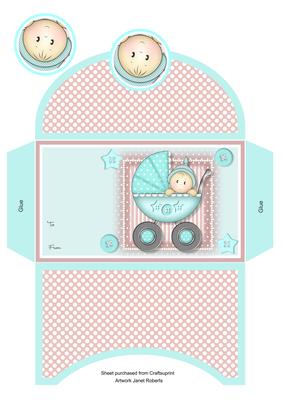 Baby Boy in Pram Money Wallet