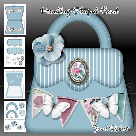 Blue Shaped Handbag Card