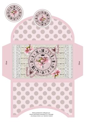 Pink Butterfly Clock Money Wallet
