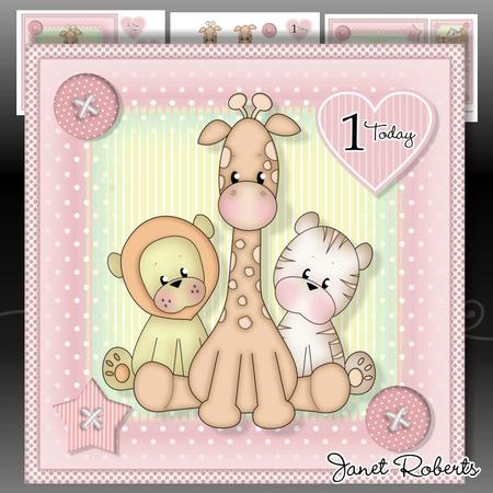 Pink Baby Animals Mini Kit. !st Birthday/new Baby