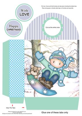 Andy on Snowboard Large Gift Bag