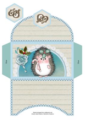 Hedgy with Candy Cane Christmas Money Wallet