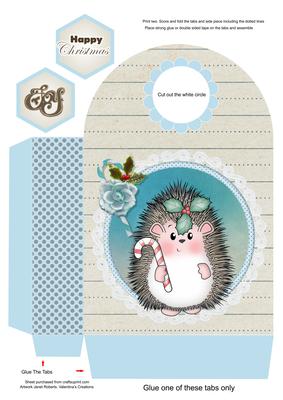 Hedgy with Candy Cane Large Gift Bag