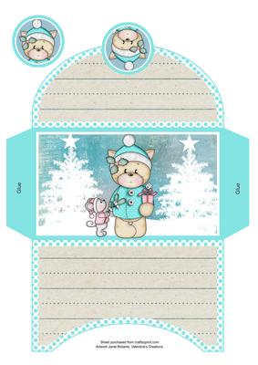 Christmas Kitty & Friend Money Wallet