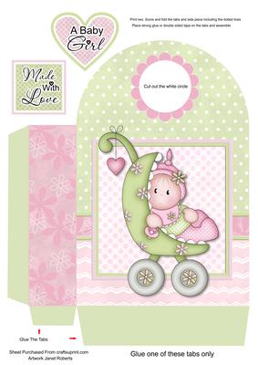 Baby Girl Buggy Large Gift Bag