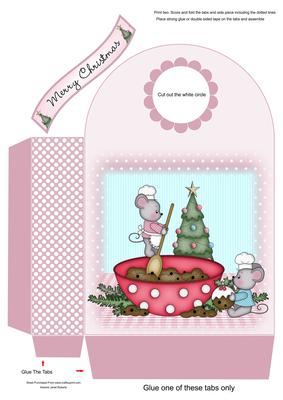 Christmas Pudding Mice Gift Bag
