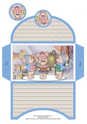 Carol Singing Mice Christmas Money Wallet