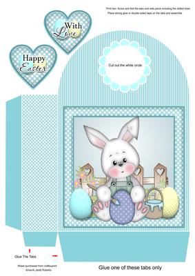 Happy Easter Bunny Blue Gift Bag