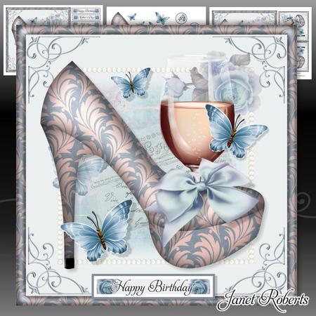 Blue Shoes & Prosecco Mini Kit. Birthday/mother's Day