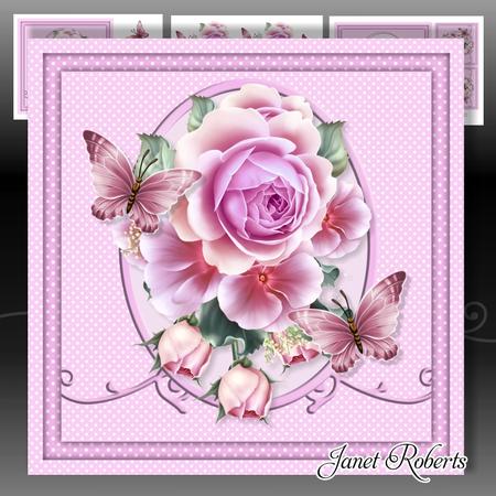 Pink Roses & Butterflies Mini Kit. Birthday/mother's Day
