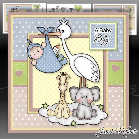 New Baby Boy Stork Mini Kit