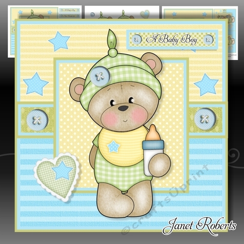 New Baby Boy Barclay Teddy Bear Mini Kit