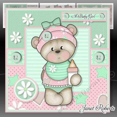 New Baby Girl Bella Teddy Bear Mini Kit