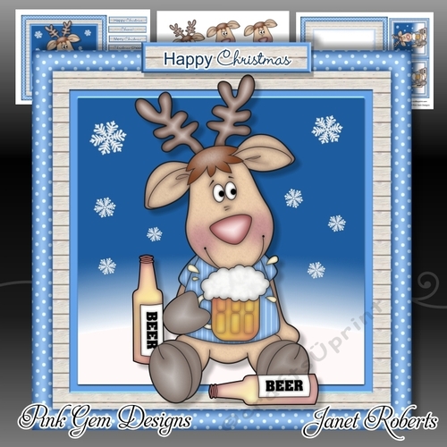 Jingles Reindeer Drinking Beer Mini Kit