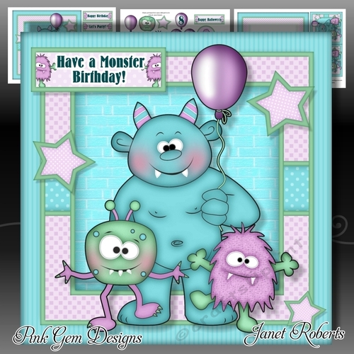 Monster Party Mini Kit Birthday/Halloween with Ages