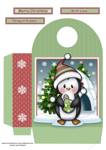 Penguin with Baubles Large Christmas Gift Bag