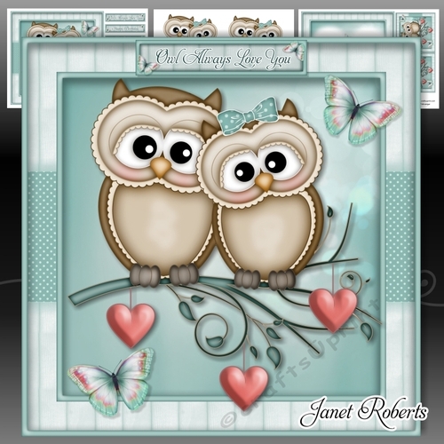 Valentine Owls Mini Kit  Valentines Day/Anniversary/Engagement