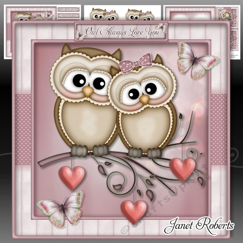 Valentine Owls 2 Mini Kit  Valentines Day/Anniversary/Engagement