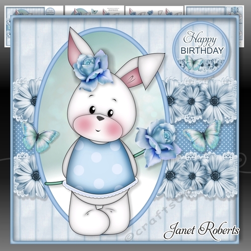 Happy Birthday Bunny Mini Kit. Mothers Day. Easter. Birthday.