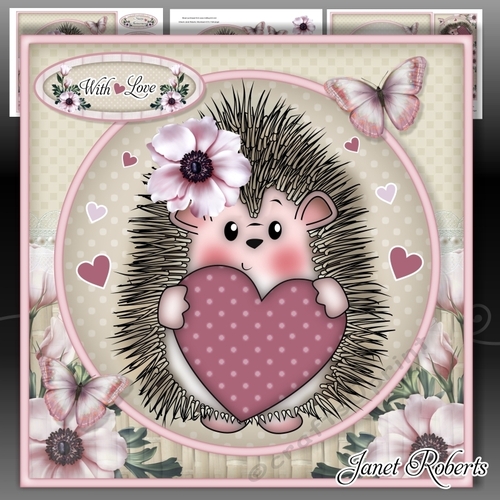 Hedgy with Heart Mini Kit Birthday/Anniversary/Valentine/Mothers Day