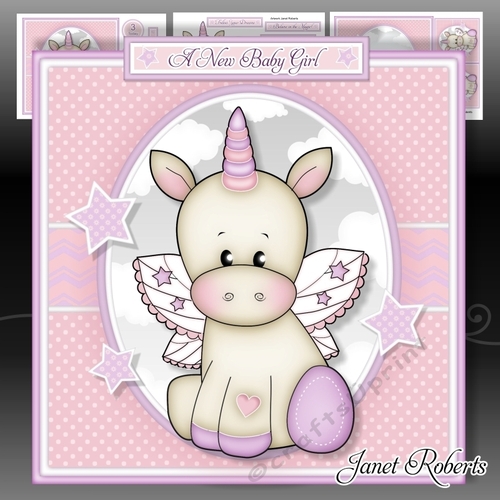 cup800054_2053 - Baby Unicorn Mini Kit. New Baby Girl. Birthday With Ages