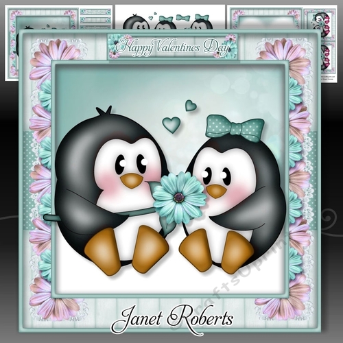 Valentine Penguins 2 Mini Kit  Valentines Day/Anniversary/Engagement