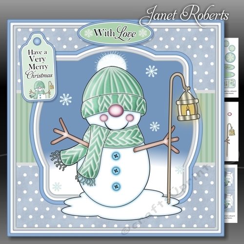 Snowman in Knitted Hat Mini Kit