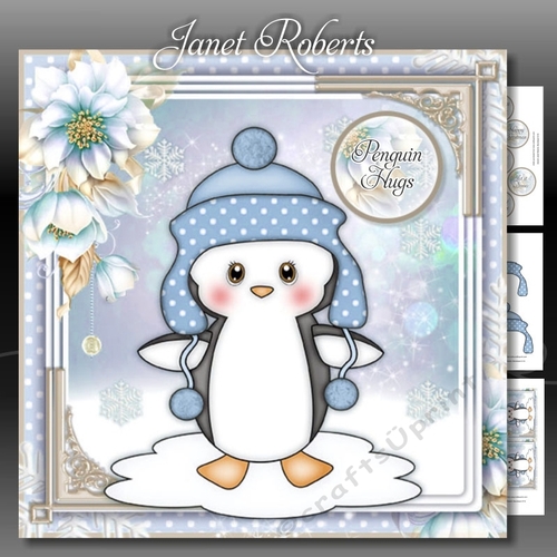 Penguin in Pom Pom Hat Blue  - Mini Kit