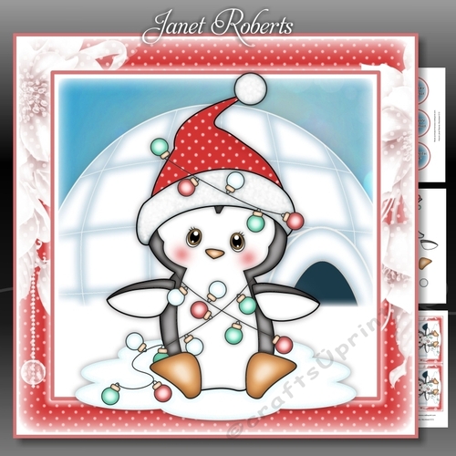 Penguin with Christmas Lights Mini Kit
