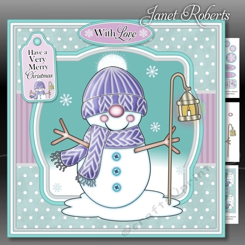 Snowman in Knitted Hat 2 Mini Kit