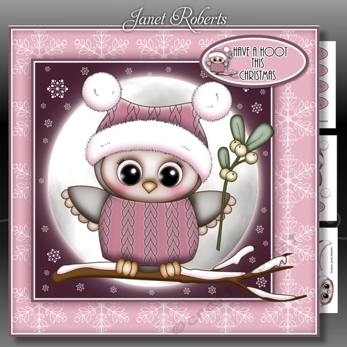Olivia Owl With Mistletoe Pink Mini Kit
