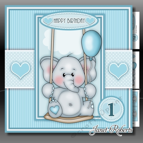 Swinging Ella Blue -  Boys Birthday/New Baby Boy with Ages 1 to 5 yrs