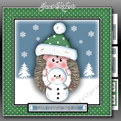 Hedgy With Snowman Green Mini Kit