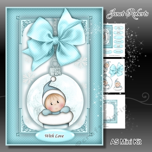 A5 Baby Boy Stocking Bauble Mini Kit