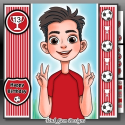 Football Boy Red With Ages 8 to 16 Yrs