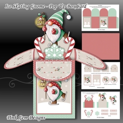 Ice Skating Gnome Pop Up Card