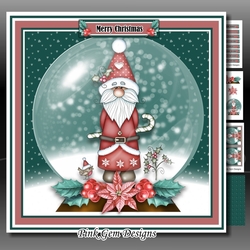 Scandinavian Santa Snow Globe