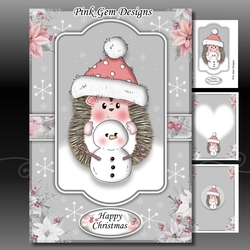 Hedgy With Snowman 2 A5 Mini Kit