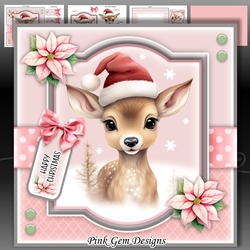 Pink Christmas Reindeer Mini Kit