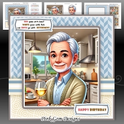 Red & White Male Mini Kit Birthday/Fathers Day/Retirement