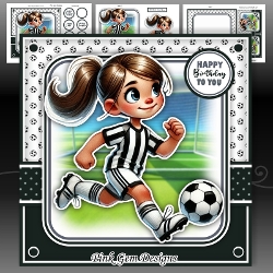cup1371942_2053 - Football Girl Black and White Mini Kit