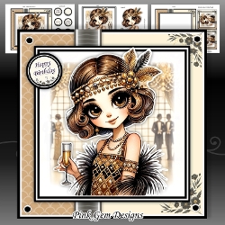 Art Deco Champagne Birthday
