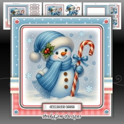 Candy Cane Snowman Mini Kit