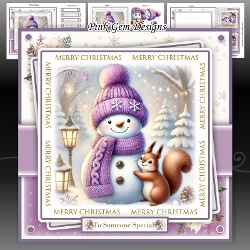 Lilac Snowman & Squirrel Mini Kit