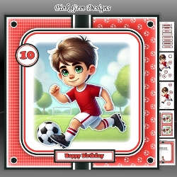 cup1434205_2053 - Football Boy Red With Ages 5 to 12 Yrs