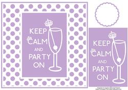 Keep Calm & Party on Lilac Birthday Card
