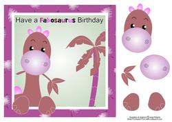 Have a Fabosaurus Birthday Card - Lilac