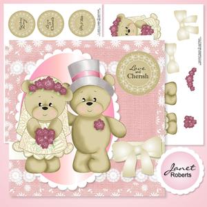 Wedding Teddies Decoupage Mini Kit