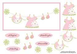 Baby Girl Clothes Line Card